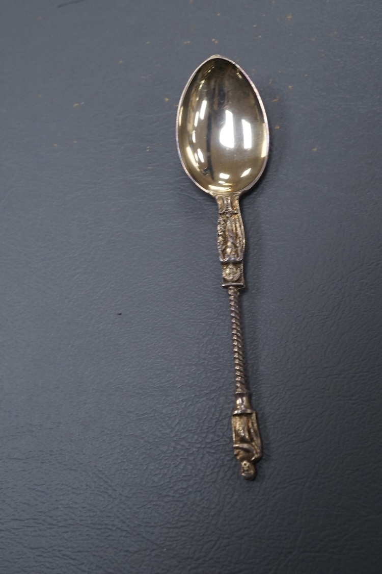 A small quantity of assorted 19th century and later flatware, various dates and makers, 15.3oz